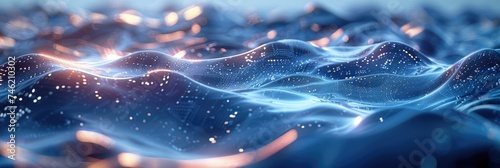 A dynamic wave of water depicted in a computer-generated image.