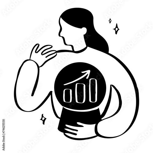 Woman doing predictive analytics and forecasting