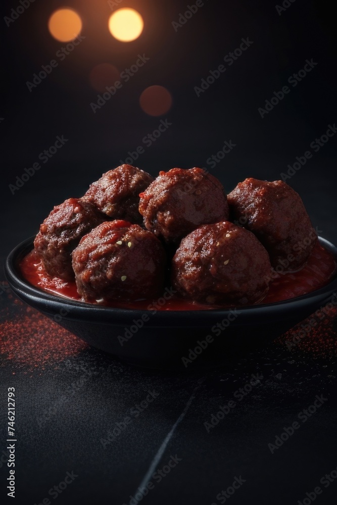a plate of meatballs with sauce a plate of meatballs with sauce