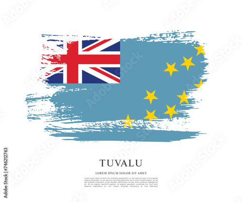 Flag of Tuvalu, vector illustration