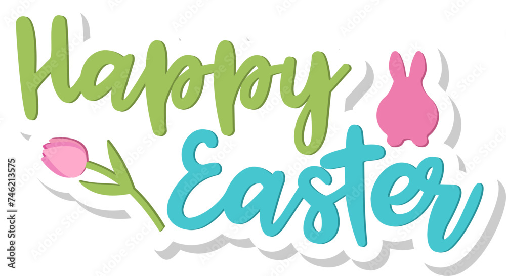 Fototapeta premium Happy Easter Sticker