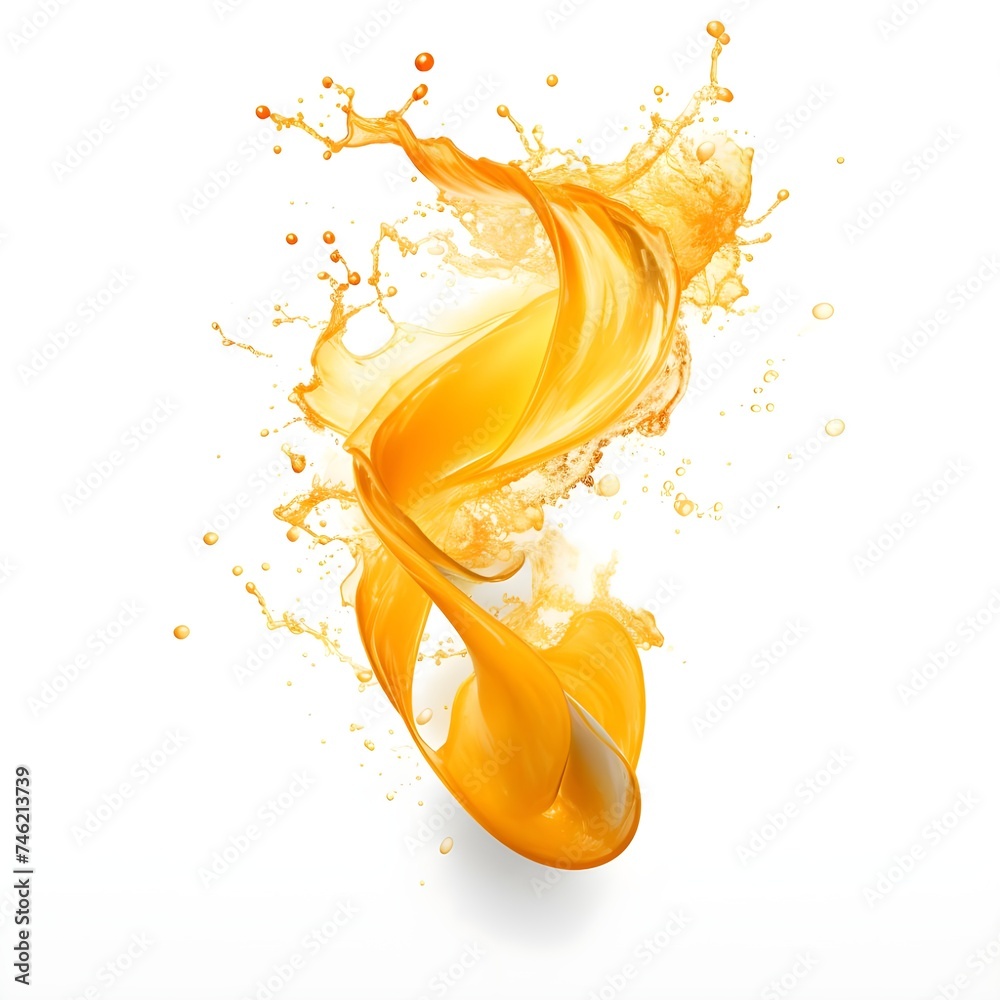 Fototapeta premium orange juice splash isolated on white background