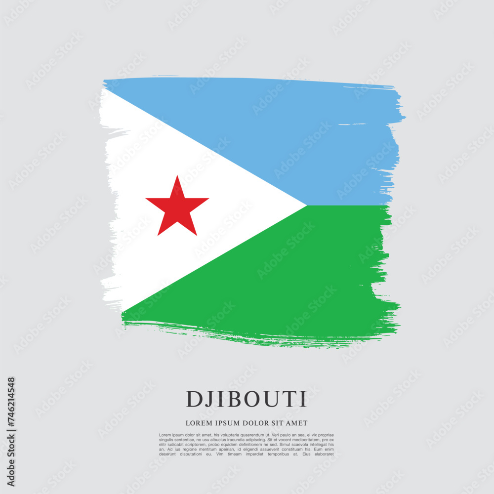 Obraz premium Flag of Djibouti vector design