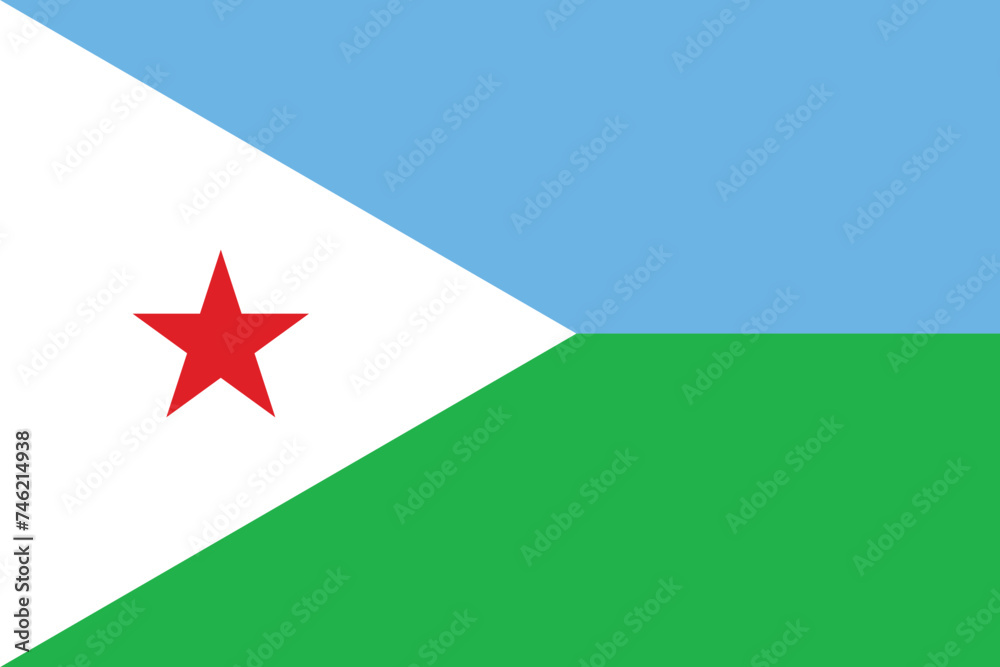 Flag of Djibouti vector design Flag of Djibouti vector design