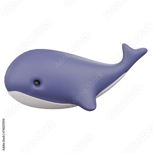 3D Whale Illustration