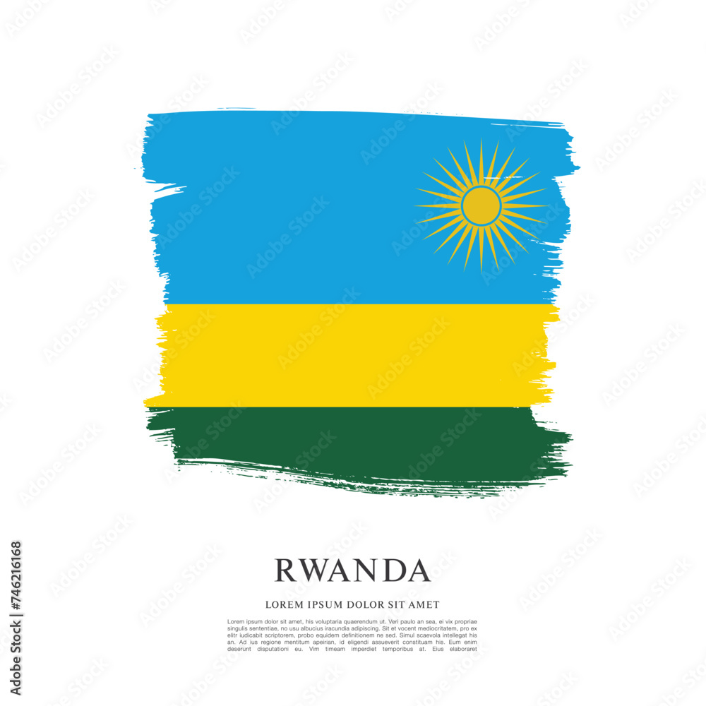 Obraz premium Flag of Rwanda vector illustration