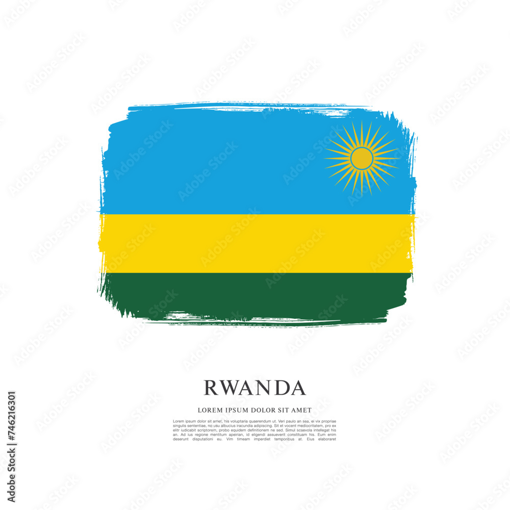 Obraz premium Flag of Rwanda vector illustration