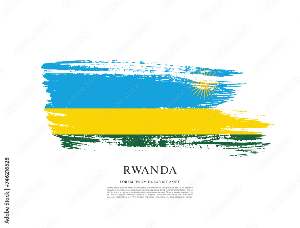 Obraz premium Flag of Rwanda vector illustration