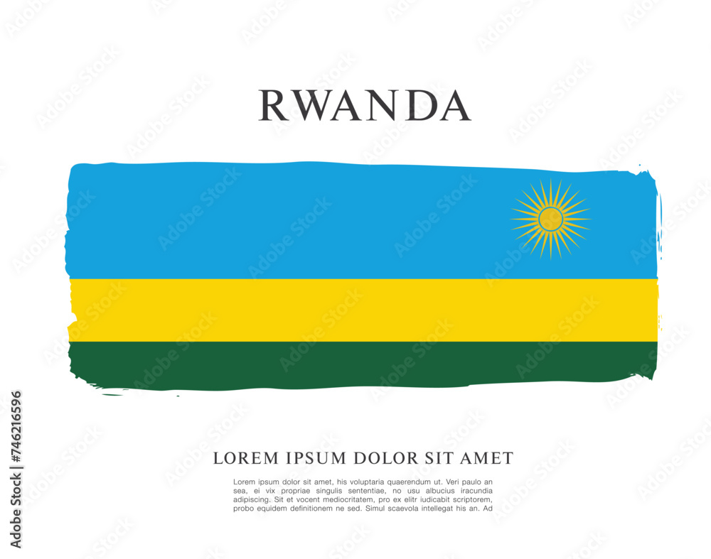 Obraz premium Flag of Rwanda vector illustration