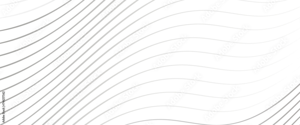 Fototapeta premium Vector light white linear abstract curved wavy pattern for Transparent background.