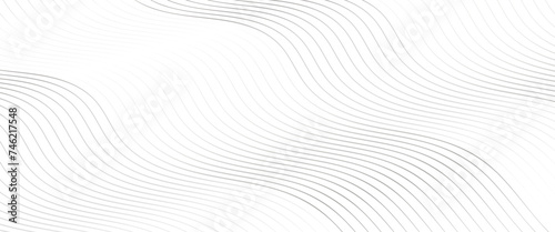 Vector light white linear abstract curved wavy pattern for Transparent background.