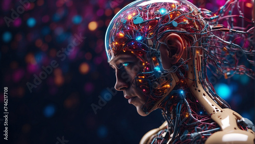 technology big brain , ai ,andriod ,robot , photo