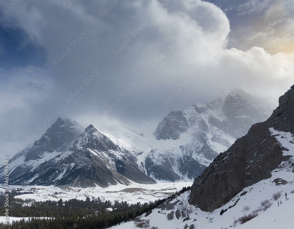 Mountain range in winter Mountain range in winter