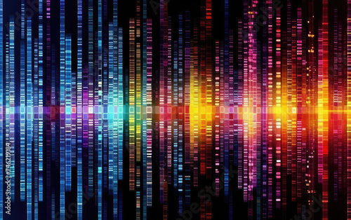 abstract digital futuristic scifi background squares with lights waveform matrix code equalizer wallpaper banner background 