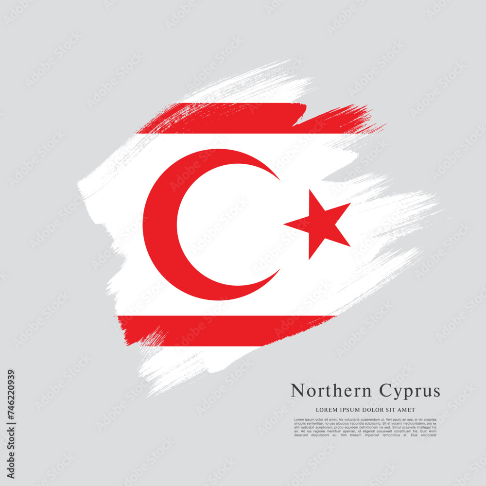 Obraz premium Flag of Northern Cyprus vector illustration