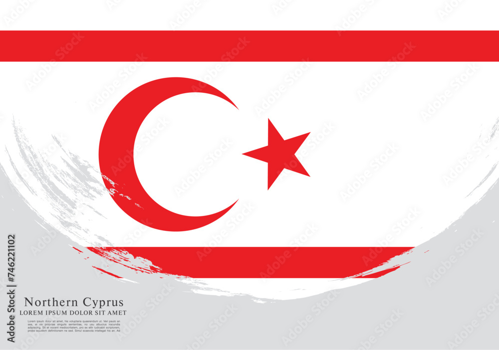 Obraz premium Flag of Northern Cyprus vector illustration