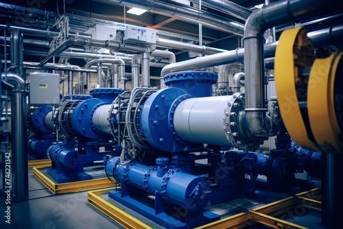 An In-depth Look at the Complex Machinery of an Industrial Feedwater Pump in Operation