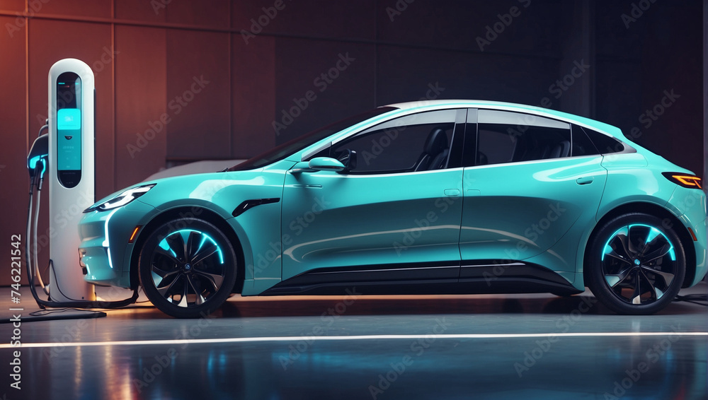 futuristic generic electric EV car vehicle futuristic generic electric EV car vehicle