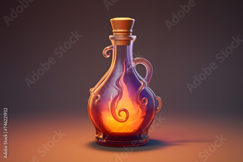 3d witch Transformation Elixir in a bottle