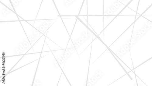 Abstract white background with black lines. Random chaotic lines abstract geometric pattern. 