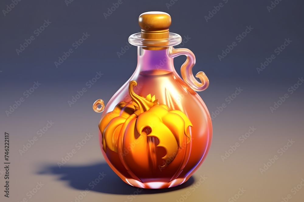 3d witch's Truth Serum Potion in a bottle