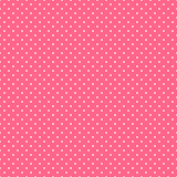 Seamless white polka dot pattern on pink background
