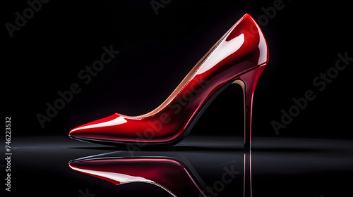 Emblem of Elegance and Power: A Pair of Crimson Red High-Heeled Stilettos