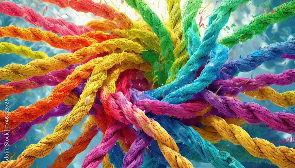 close up of colorful needles