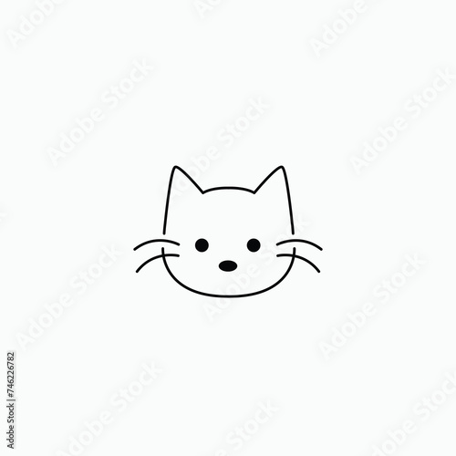 cute cat animal minimal logo design graphic vector © NUR