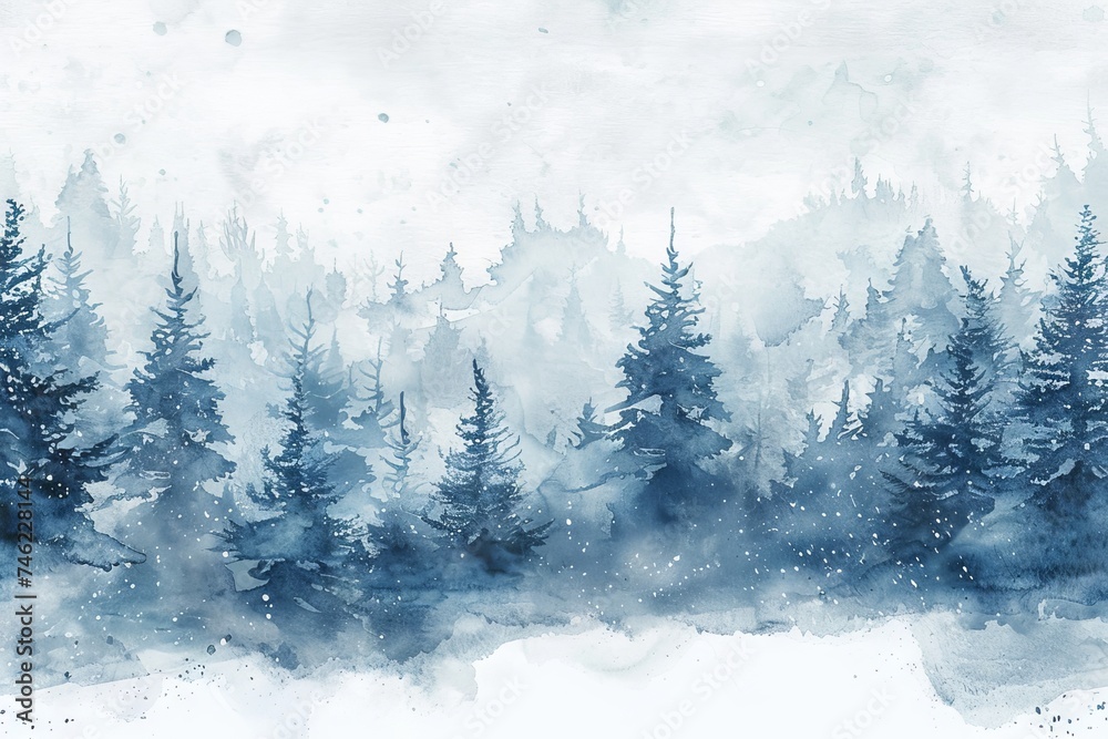 Winter holiday themed watercolor background