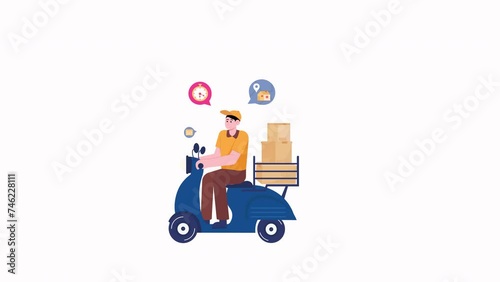 A Man Will Deliver The Parcel Animation