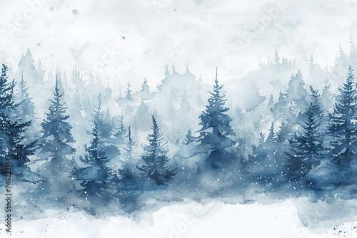 Winter holiday themed watercolor background © furyon