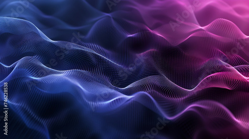Digital abstract background with a dynamic purple and blue wave pattern.