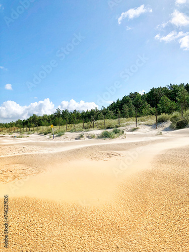 Sand dunes on beach at Choczewo, Poland