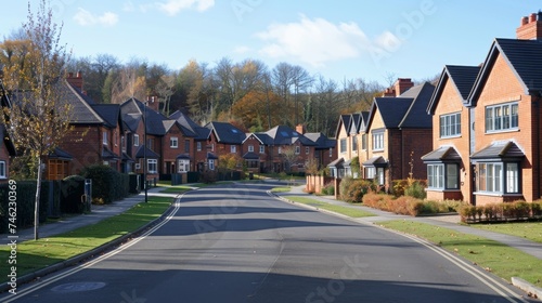 Newly constructed houses on a recently developed residential area