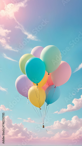 Spring sky. Generate AI.
