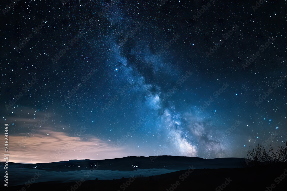 Starry Night Sky with the Andromeda Galaxy.