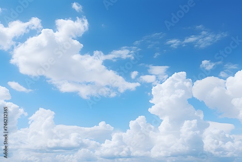white fluffy clouds in the blue sk
 photo