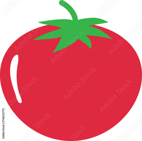 Red tomato icon cartoon style.