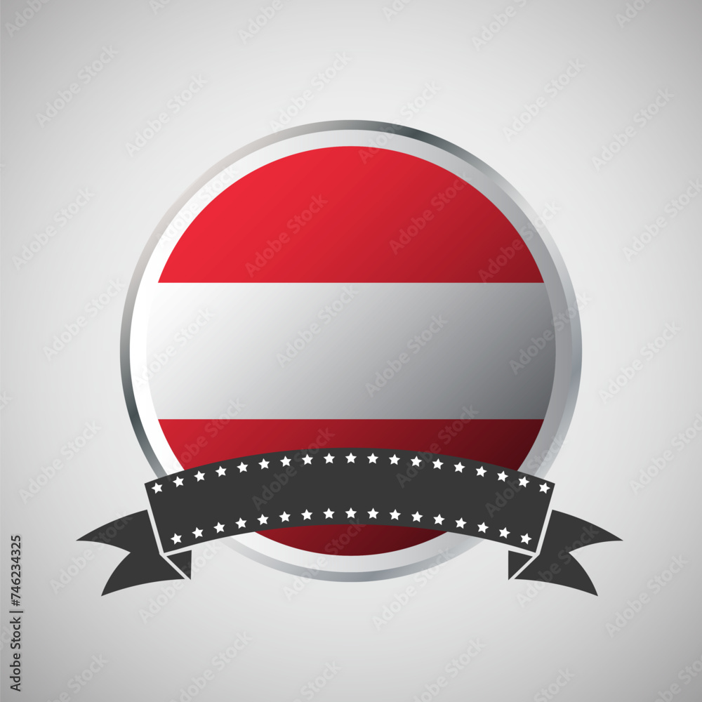 Obraz premium Vector Austria Round Flag Banner Vector Illustration