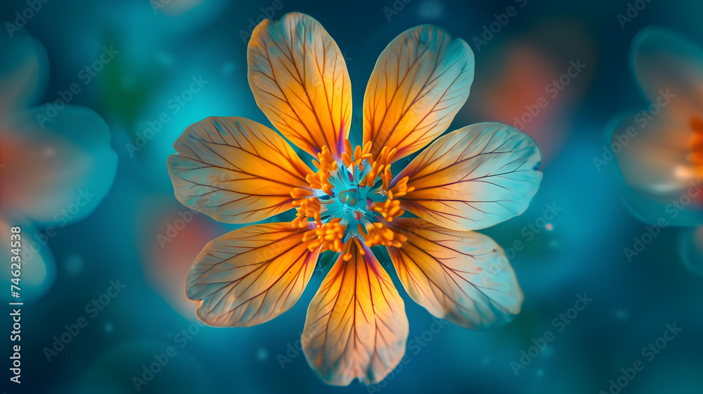 Obraz premium kaleidoscopic effect by capturing the same flower from multiple angles