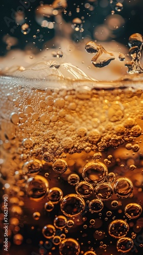 close up beer with foam, sharp beautiful image