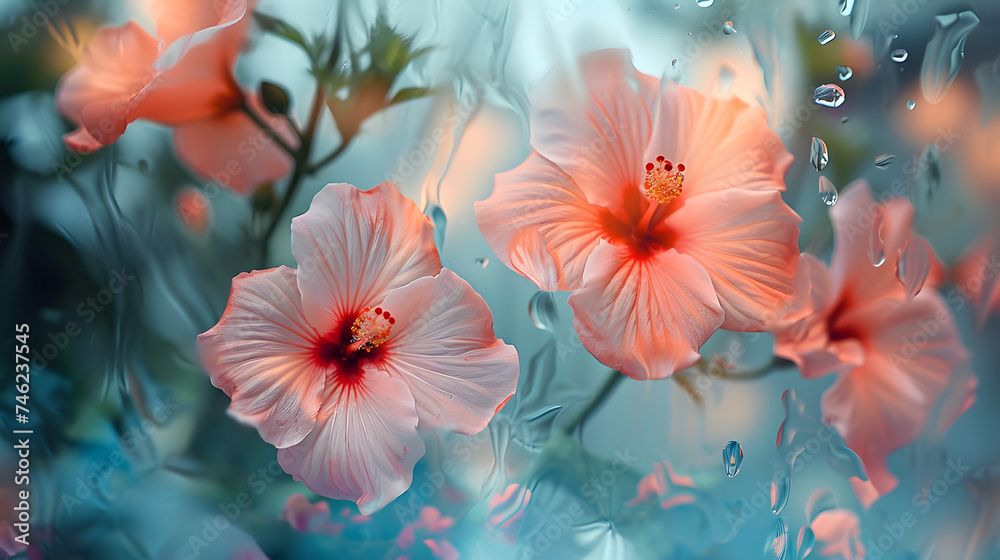 flowers with reflections in windows or glass surfaces flowers with reflections in windows or glass surfaces