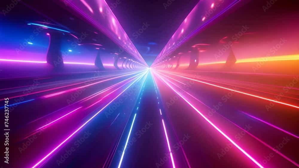 Colorful Tunnel With Neon Lights Generative AI Colorful Tunnel With Neon Lights Generative AI