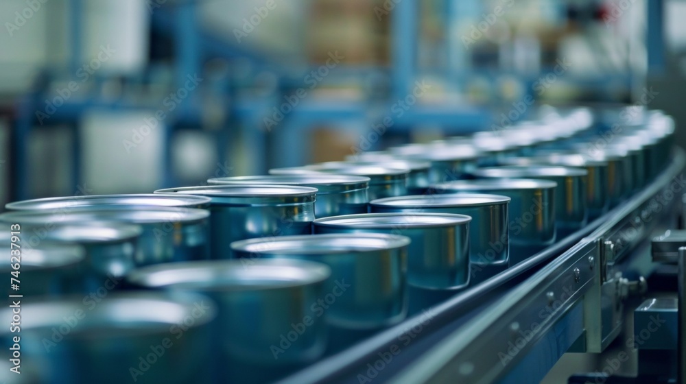 A conveyor belt transports the finished paint cans to the packaging area a highspeed process that maximizes efficiency and minimizes energy usage. A conveyor belt transports the finished paint cans to the packaging area a highspeed process that maximizes efficiency and minimizes energy usage.