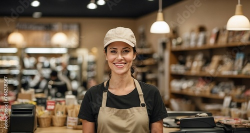 Woman working in the supermarket