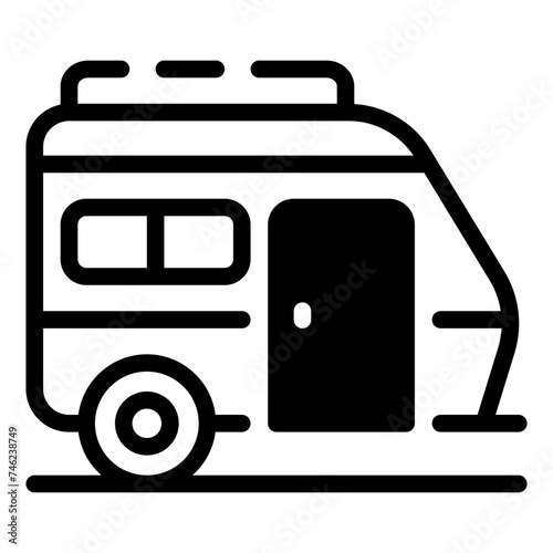Caravan Simple Line Icon Logo Symbol