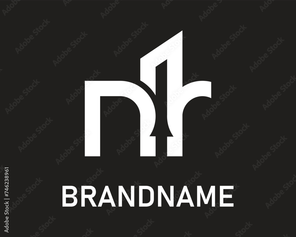 Fototapeta premium Letter nr logo design template