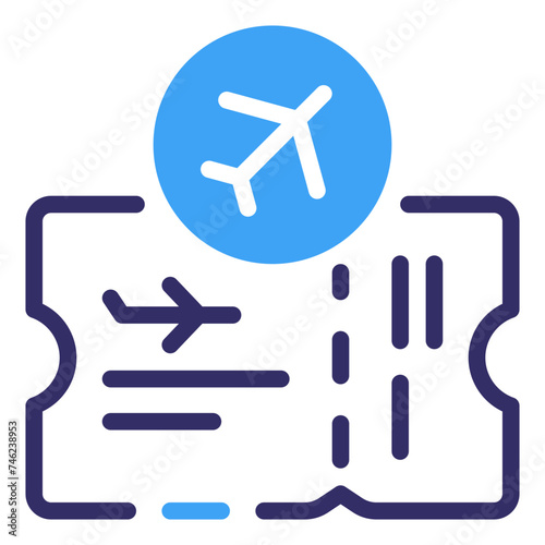 Airplane Ticket Simple Line Icon Logo Symbol