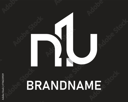Letter nu logo design template